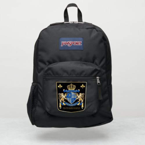Make Your Own Coat of Arms Blue Gold Lion Emblem JanSport Backpack