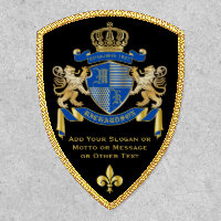 Make Your Own Coat of Arms Blue Gold Lion Emblem