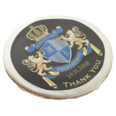 Make Your Own Coat of Arms Blue Gold Lion Emblem Sugar Cookie (Angled)