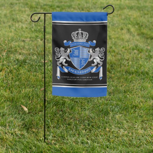 Make Your Own Coat of Arms Blue Silver Lion Emblem Garden Flag