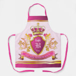Make Your Own Coat Of Arms Gold Crown Pearls Pink Apron at Zazzle