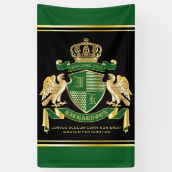 Make Your Own Coat Of Arms Green Gold Eagle Emblem Banner by BCVintageLove at Zazzle