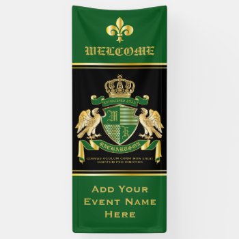 Make Your Own Coat Of Arms Green Gold Eagle Emblem Banner by BCVintageLove at Zazzle