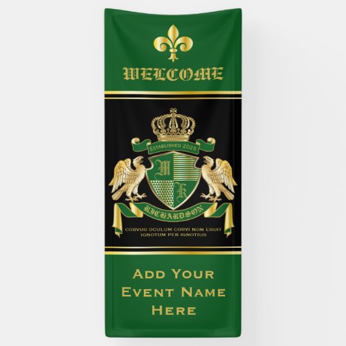 Make Your Own Coat of Arms Green Gold Eagle Emblem Banner