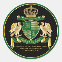 Make Your Own Coat of Arms Green Gold Eagle Emblem
