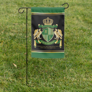 Make Your Own Coat of Arms Green Gold Eagle Emblem Garden Flag