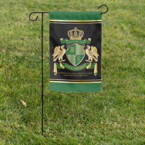 Make Your Own Coat of Arms Green Gold Eagle Emblem Garden Flag