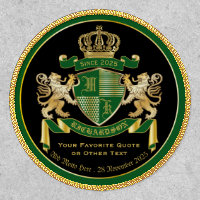 Make Your Own Coat of Arms Green Gold Lion Emblem