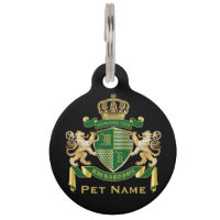 Make Your Own Coat of Arms Green Gold Lion Emblem