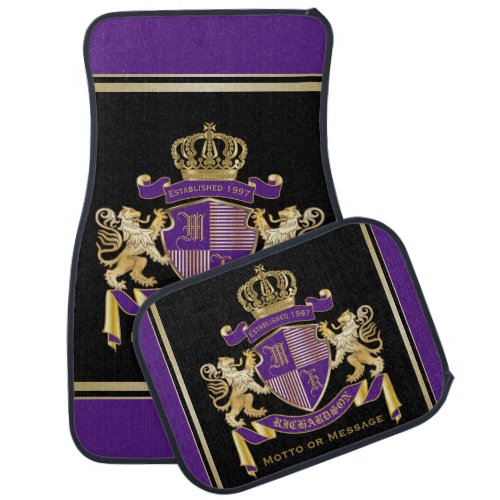 Make Your Own Coat of Arms Monogram Crown Emblem Car Mat