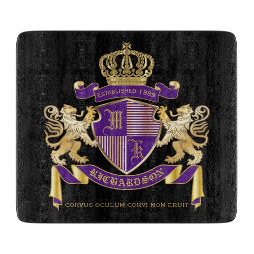 Make Your Own Coat of Arms Monogram Crown Emblem Cutting Board