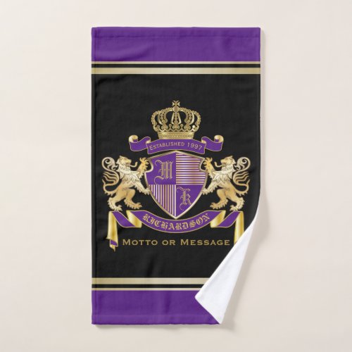 Make Your Own Coat of Arms Monogram Crown Emblem Hand Towel