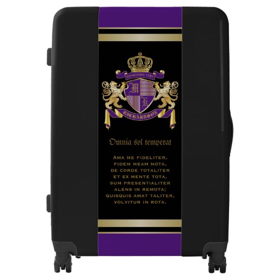 Make Your Own Coat of Arms Monogram Crown Emblem Luggage