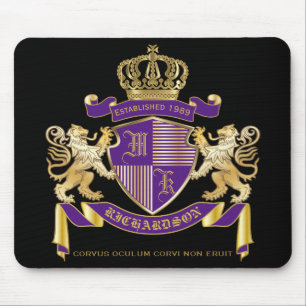 Make Your Own Coat of Arms Monogram Crown Emblem Mouse Pad