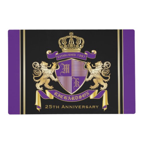 Make Your Own Coat of Arms Monogram Crown Emblem Placemat