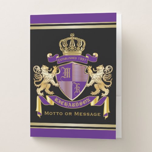 Make Your Own Coat of Arms Monogram Crown Emblem Pocket Folder
