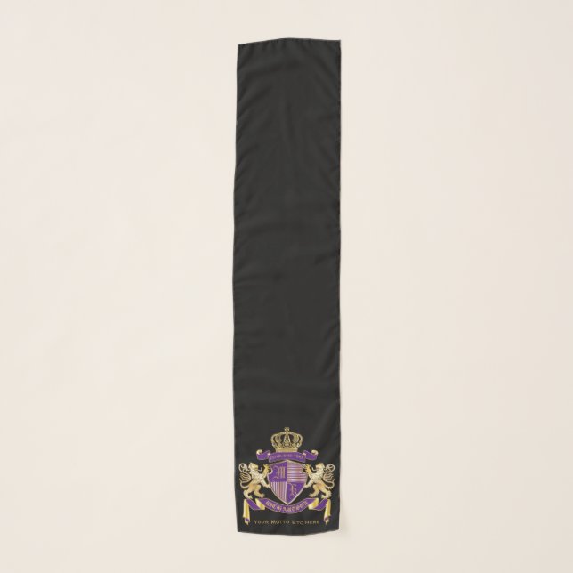 Make Your Own Coat of Arms Monogram Crown Emblem Scarf (Front)