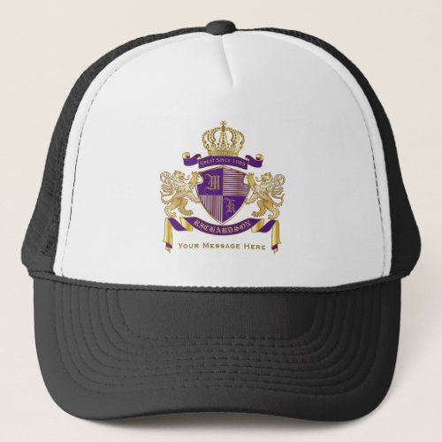 Make Your Own Coat of Arms Monogram Crown Emblem Trucker Hat