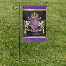Make Your Own Coat of Arms Purple Gold Lion Emblem Garden Flag
