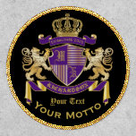 Make Your Own Coat Of Arms Purple Gold Lion Emblem Patch at Zazzle