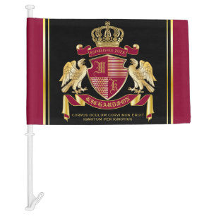 Make Your Own Coat of Arms Red Gold Eagle Emblem Car Flag