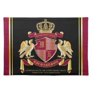 Make Your Own Coat of Arms Red Gold Eagle Emblem Cloth Placemat