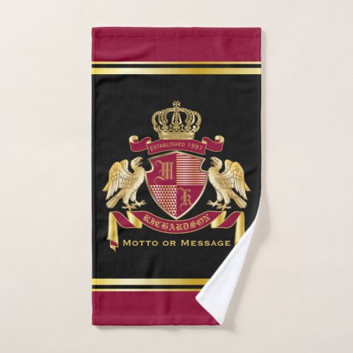 Make Your Own Coat of Arms Red Gold Eagle Emblem Hand Towel