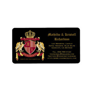 Make Your Own Coat of Arms Red Gold Eagle Emblem Label