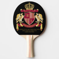 Make Your Own Coat of Arms Red Gold Eagle Emblem Ping Pong Paddle