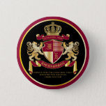 Make Your Own Coat Of Arms Red Gold Lion Emblem Button at Zazzle