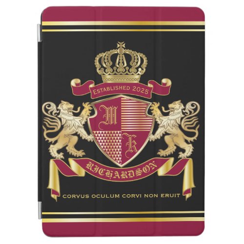 Make Your Own Coat of Arms Red Gold Lion Emblem iPad Air Cover