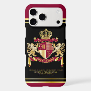 Make Your Own Coat of Arms Red Gold Lion Emblem iPhone 17 Pro Max Case
