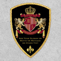 Make Your Own Coat of Arms Red Gold Lion Emblem