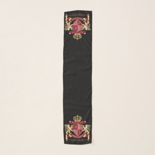 Make Your Own Coat of Arms Red Gold Lion Emblem Scarf