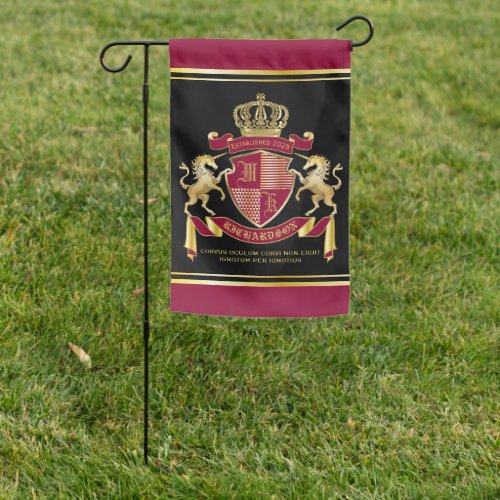 Make Your Own Coat of Arms Red Gold Unicorn Emblem Garden Flag