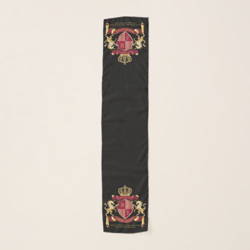 Make Your Own Coat of Arms Red Gold Unicorn Emblem Scarf
