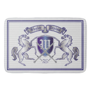 Make Your Own Coat of Arms Silver Horse Shield Bath Mat