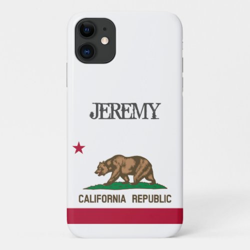 Make your own custom California Republic flag iPhone 11 Case