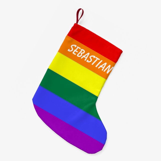 Make Your Own Custom Gay Pride Personalized Small Christmas Stocking (Front (Hanging))