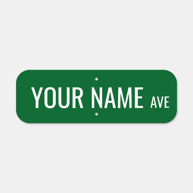 Make your own custom green street name sign (Front)