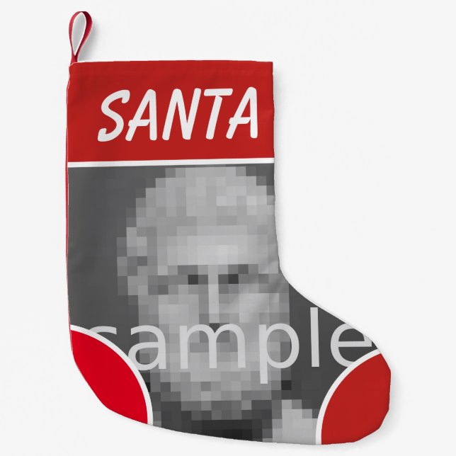 Make your own custom Holiday photo print Small Christmas Stocking (Front)