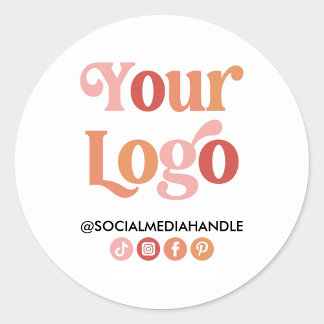 Make Your Own Custom Logo Business Social Media Classic Round Sticker