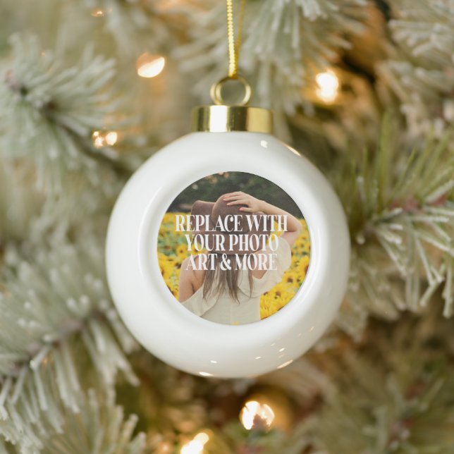 Make your own custom made personalized ceramic ball christmas ornament (Tree)
