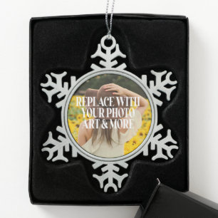 Make your own custom made personalized snowflake pewter christmas ornament