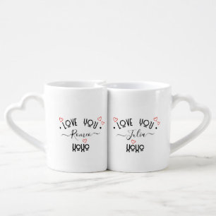 Make Your Own Custom Names LOVE YOU MORE His & Her Coffee Mug Set