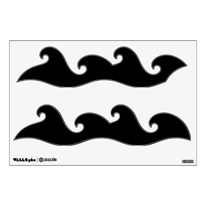 Make Your Own Custom Ocean Waves Surf Wall Decals Zazzle Com - Black And White Wall Decals Ocean