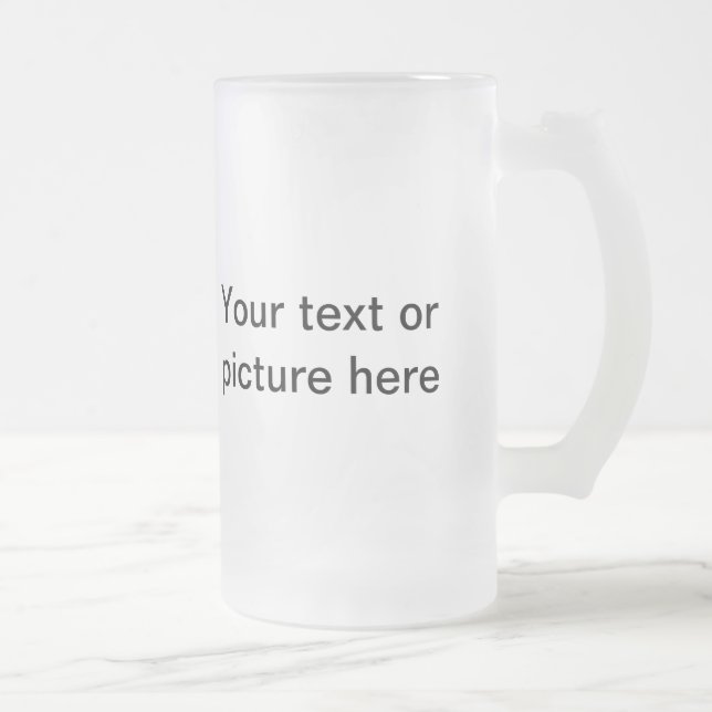 Make your own custom personalised Glass Frosted Glass Beer Mug (Right)