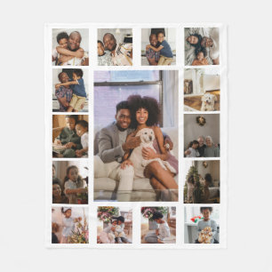 Make your own custom personalized 15 photo fleece blanket