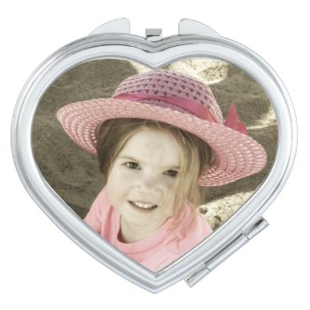 Make Your Own Custom Photo Heart Compact Mirror by azlaird at Zazzle