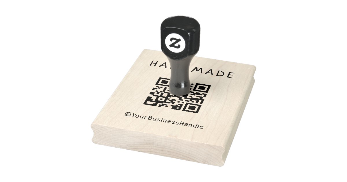 Rubber Qr Code Make Your Own Custom QR Code Large Business Rubber Stamp | Zazzle